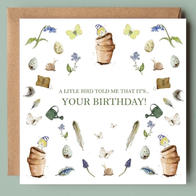 ‘A little bird told me’ birthday card.