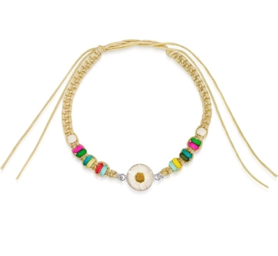 Real daisy flower friendship bracelet by award winning brand Shrieking Violet.