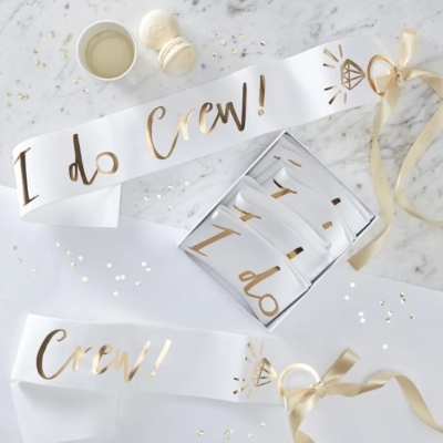 Ginger Ray ‘I do crew’ pack of 6 sashes.