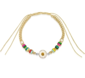 Real daisy flower friendship bracelet by award winning brand Shrieking Violet.