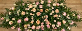 Apricot roses double ended spray.