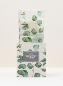 Boxed scented eucalyptus and mint candle by Gisela Graham.