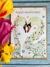 Eco friendly anniversary card printed with vegetable dyes.