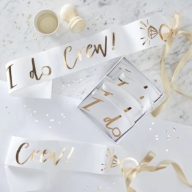 Ginger Ray ‘I do crew’ pack of 6 sashes.